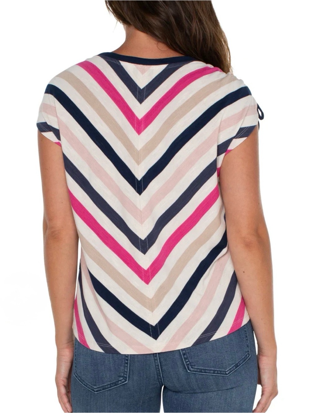 Liverpool Los Angeles Women’s Canela Crew Neck Dolman Striped Top Size Medium - Picture 2 of 13